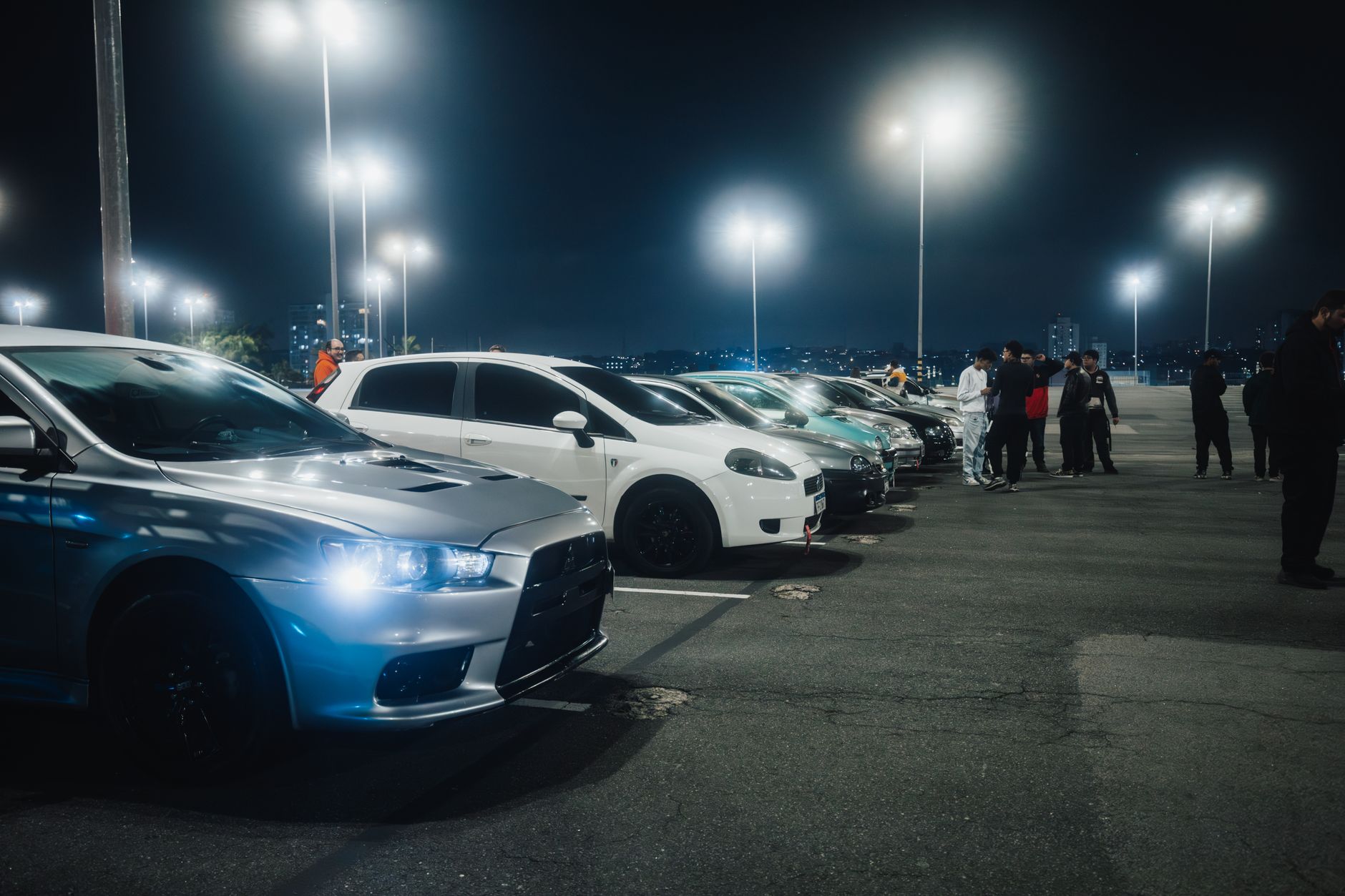 Night car meet scene representing the best UK cities for car culture 2026
