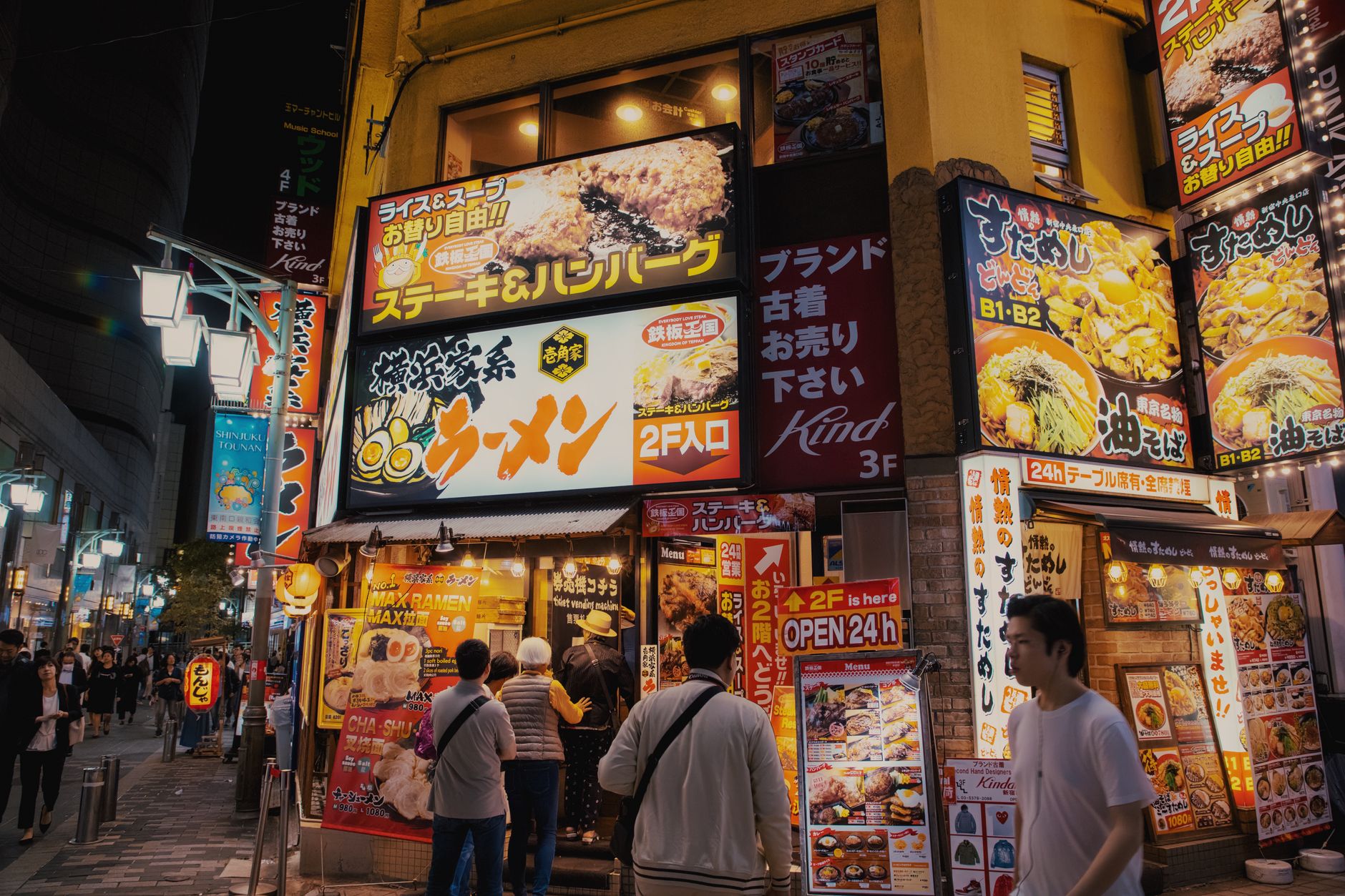 Busy ramen restaurant at night, the go-to spot for the best ramen restaurants UK car meet crews visit