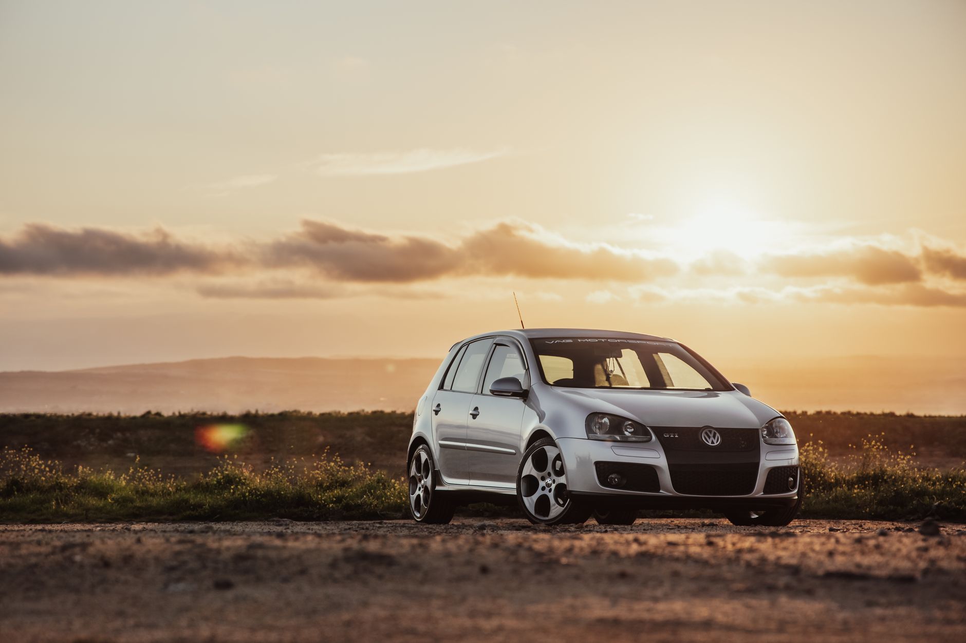 Volkswagen Golf GTD diesel hot hatch on a British driving road